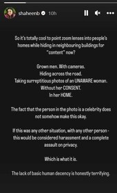 Shaheen Bhatt reacted to the incident on her Instagram Stories. Shaheen Bhatt reacted to the incident on her Instagram Stories.
