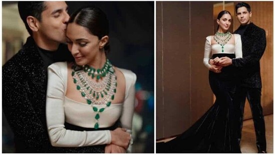 For their reception which they hosted in Mumbai, Kiara Advani and Sidharth kept it chic in Manish Malhotra couture.&nbsp;(Instagram/@manishmalhotra)