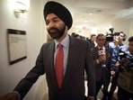 President and CEO of Mastercard Ajay Banga leaves after meeting Prime Minister Narendra Modi at a breakfast in the Manhattan borough of New York September 29, 2014.