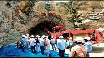 Andhra Pradesh Power Generation Corporation officials inaugurated the excavation of pressure tunnels for Polavaram Hydroelectric Power Station at Polavaram, in West Godavari on Saturday. (ANI) Andhra Pradesh Power Generation Corporation officials inaugurated the excavation of pressure tunnels for Polavaram Hydroelectric Power Station at Polavaram, in West Godavari on Saturday. (ANI)