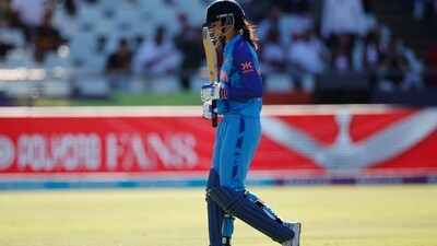 Chasing a target of 173, India lost openers Shafali Verma (9) and Smriti Mandhana (2) cheaply. (AFP)