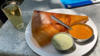 Alex Ellis took to Twitter to share a picture of his meal – a crisp dosa, sambhar and coconut chutney. (Twitter/ @AlexWEllis) Alex Ellis took to Twitter to share a picture of his meal – a crisp dosa, sambhar and coconut chutney. (Twitter/ @AlexWEllis)