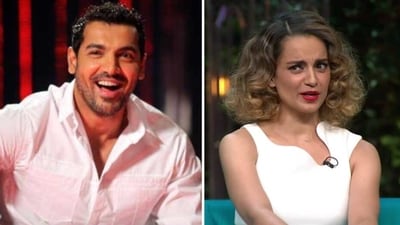 John Abraham and Kangana Ranaut on Koffee With Karan in episodes from 2011 and 2017, respectively. John Abraham and Kangana Ranaut on Koffee With Karan in episodes from 2011 and 2017, respectively.