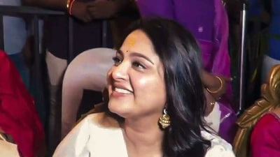 Anushka Shetty spotted at a temple. Anushka Shetty spotted at a temple.
