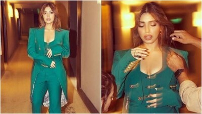Bhumi Pednekar serves ultimate boss babe vibes in a green pantsuit (Instagram/@bhumipednekar) Bhumi Pednekar serves ultimate boss babe vibes in a green pantsuit (Instagram/@bhumipednekar)