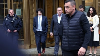 FTX Founder Sam Bankman-Fried exits a Manhattan Federal Court. (Getty Images via AFP) FTX Founder Sam Bankman-Fried exits a Manhattan Federal Court. (Getty Images via AFP)