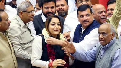 The largely uneventful election process came as a welcome contrast to the chaotic and shameful scenes that rocked the Municipal Corporation of Delhi (MCD) House on three occasions in January and February, with councillors even coming to physical blows on one occasion. (ANI) The largely uneventful election process came as a welcome contrast to the chaotic and shameful scenes that rocked the Municipal Corporation of Delhi (MCD) House on three occasions in January and February, with councillors even coming to physical blows on one occasion. (ANI)