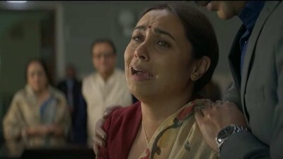 Rani Mukerji in a still from Mrs Chatterjee Vs Norway trailer. Rani Mukerji in a still from Mrs Chatterjee Vs Norway trailer.