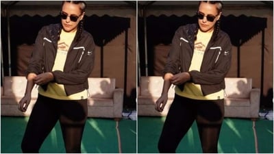 In tinted shades and white shoes, Neha further accessorised her look for the day. (Instagram/@nehadhupia) In tinted shades and white shoes, Neha further accessorised her look for the day. (Instagram/@nehadhupia)