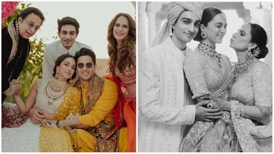 Kiara Advani with her family during her wedding celebrations with Sidharth Malhotra. Kiara Advani with her family during her wedding celebrations with Sidharth Malhotra.