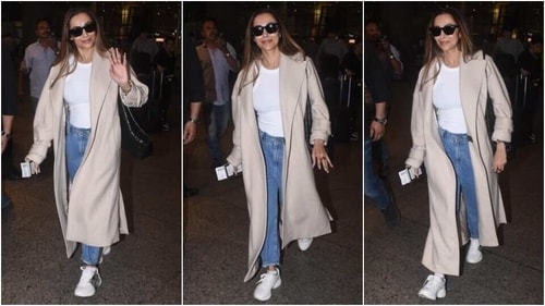 Malaika Arora clicked at the Mumbai airport. (HT Photo/Varinder Chawla) Malaika Arora clicked at the Mumbai airport. (HT Photo/Varinder Chawla)