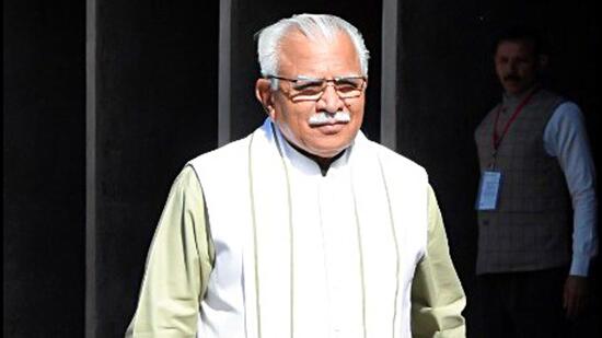 Haryana chief minister Manohar Lal Khattar during the Budget presentation of the state assembly in Chandigarh on Thursday. (Manohar Lal twitter)