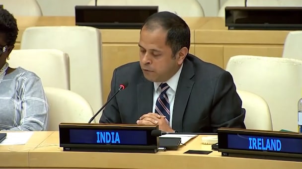 Pratik Mathur, counsellor at India's Permanent Mission to United Nations, speaks at the UNSC meeting on Ukraine. Pratik Mathur, counsellor at India's Permanent Mission to United Nations, speaks at the UNSC meeting on Ukraine.