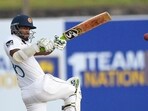 Dimuth Karunaratne in action for Sri Lanka. Dimuth Karunaratne in action for Sri Lanka.