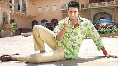 Abhishek Bachchan in a scene from Bol Bachchan. Abhishek Bachchan in a scene from Bol Bachchan.