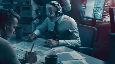 Machine learning is leaving its mark on more and more workplaces, threatening entire professions, including journalism (MidJourney)