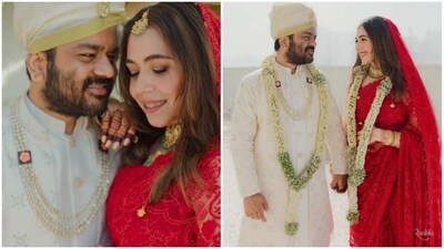 Four More Shots Please! fame actor Maanvi Gagroo tied the knot with comedian Kumar Varun on February 23. The couple will host a bash for their friends and colleagues in Mumbai on February 24. (Instagram/@maanvigagroo) Four More Shots Please! fame actor Maanvi Gagroo tied the knot with comedian Kumar Varun on February 23. The couple will host a bash for their friends and colleagues in Mumbai on February 24. (Instagram/@maanvigagroo)