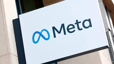 The logo of Meta Platforms' business group is seen in Brussels. (REUTERS)