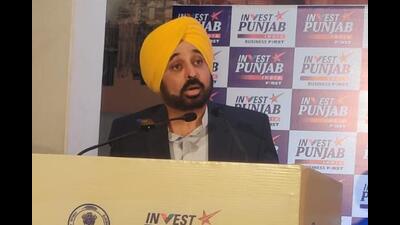 Mann was addressing industrialists and delegates on the valedictory function of two-day 5th Progressive Punjab Investors’ Summit, 2023 organised at Indian School of Business, Mohali. (HT File Photo)
