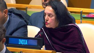 Ruchira Kamboj, Ambassador of India to the United Nations addressing the assembly. (ANI) Ruchira Kamboj, Ambassador of India to the United Nations addressing the assembly. (ANI)