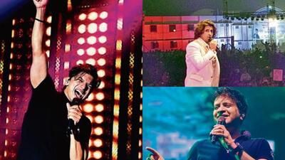 Shaan, Sonu Nigamn, and late KK in pics from their live shows. Shaan, Sonu Nigamn, and late KK in pics from their live shows.