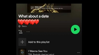 Woman creates Spotify playlist to ask for a date. (Twitter/@Ujjawal Athrav) Woman creates Spotify playlist to ask for a date. (Twitter/@Ujjawal Athrav)
