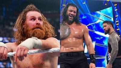 Sami Zayn; Jey Uso with Roman Reigns (Twitter) Sami Zayn; Jey Uso with Roman Reigns (Twitter)
