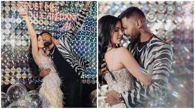 Hardik Pandya and Natasa Stankovic at the wedding bash. Hardik Pandya and Natasa Stankovic at the wedding bash.