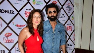 Kareena Kapoor and Ranbir Kapoor made a joint appearance at the Mehboob Studios on Friday. He will now appear on her chat show What Women Want. (Varinder Chawla) Kareena Kapoor and Ranbir Kapoor made a joint appearance at the Mehboob Studios on Friday. He will now appear on her chat show What Women Want. (Varinder Chawla)