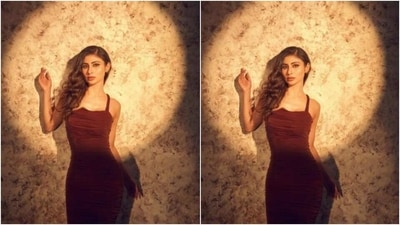 The dress hugged Mouni’s shape and showed off her curves perfectly. In nude stilettos, Mouni further accessorised her look for the day. (Instagram/@imouniroy) The dress hugged Mouni’s shape and showed off her curves perfectly. In nude stilettos, Mouni further accessorised her look for the day. (Instagram/@imouniroy)
