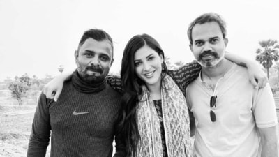 Shruti Haasan on sets of Salaar. Shruti Haasan on sets of Salaar.