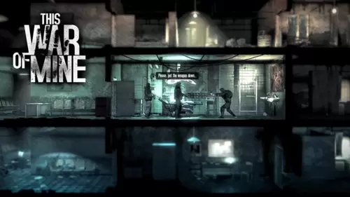 This War of Mine is set in a post-war period and focuses on maintaining a group of survivors. (11 bit studios)