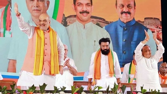 Union Home Minister Amit Shah on Thursday urged people to vote after considering both the party and its leader. (ANI Photo) (Amit Shah Twitter)