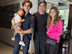 Hrithik Roshan posed with actor Mohsin Khan and his family as he hosted them at his home. Hrithik Roshan posed with actor Mohsin Khan and his family as he hosted them at his home.