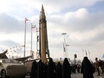 An Iranian missile is seen during the 44th anniversary of the Islamic Revolution in Tehran on February 11, 2023. (REUTERS)