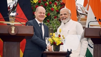 Prime Minister Narendra Modi with German Chancellor Olaf Scholz. Prime Minister Narendra Modi with German Chancellor Olaf Scholz.