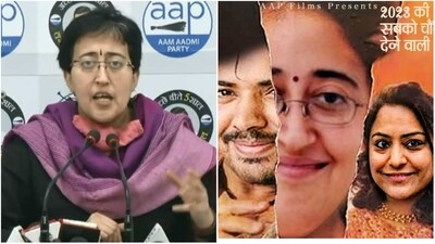 "AAP Films presents 'Khal Nayika' by Arvind Kejriwal - the surprising drama of 2023," read the post "AAP Films presents 'Khal Nayika' by Arvind Kejriwal - the surprising drama of 2023," read the post