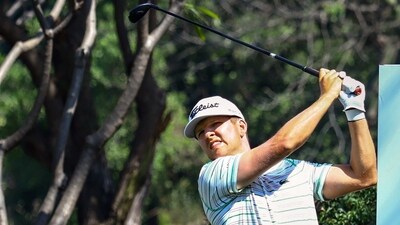 Golfer Yannik Paul in action. (PTI) Golfer Yannik Paul in action. (PTI)