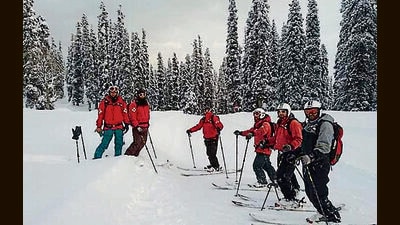 Stationed at a height of 3,500 metres at Kangdoori, overlooking the entire Pirpanchal range, the ski patrol team keeps a 24x7 watch on vulnerable spots on Gulmarg slopes. (HT Photo) Stationed at a height of 3,500 metres at Kangdoori, overlooking the entire Pirpanchal range, the ski patrol team keeps a 24x7 watch on vulnerable spots on Gulmarg slopes. (HT Photo)