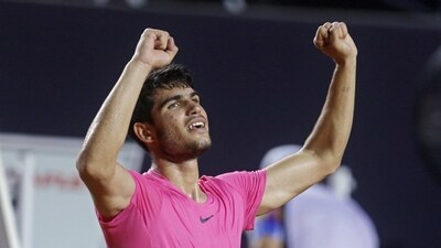Tennis - ATP 500 - Rio Open - Jockey Club Brasileiro, Rio De Janeiro, Brazil - February 24, 2023 Spain's Carlos Alcaraz celebrates winning his quarter final match against Serbia's Dusan Lajovic REUTERS/Ricardo Moraes (REUTERS)