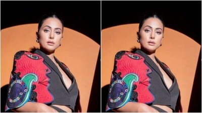 Hina decked up in black winged eyeliner, black kohl, mascara-laden eyelashes, drawn eyebrows, contoured cheeks and a shade of nude lipstick. (Instagram/@realhinakhan) Hina decked up in black winged eyeliner, black kohl, mascara-laden eyelashes, drawn eyebrows, contoured cheeks and a shade of nude lipstick. (Instagram/@realhinakhan)