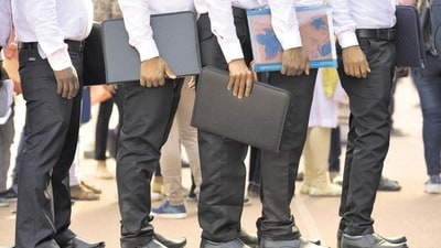 The National Sample Survey Office (NSSO) released the Periodic Labour Force Survey (PLFS) report on Friday. (Sanchit Khanna/HT Photo) The National Sample Survey Office (NSSO) released the Periodic Labour Force Survey (PLFS) report on Friday. (Sanchit Khanna/HT Photo)