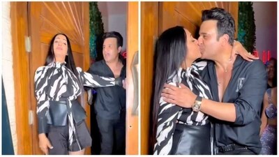 Krushna Abhishek and Kashmera Shah at a party. Krushna Abhishek and Kashmera Shah at a party.