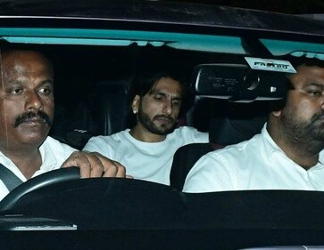 Ranveer Singh in his car. Ranveer Singh in his car.