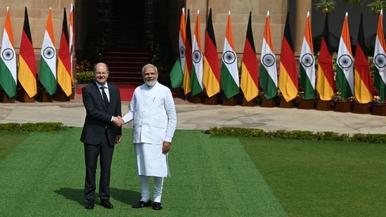 PM Modi and Scholz will also interact with CEOs and business leaders of both sides. Scholz will also meet President Droupadi Murmu.(AFP)