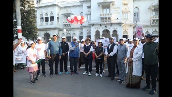 The walkathon that was organised at KGMU in Lucknow on Feb 25. (Sourced)