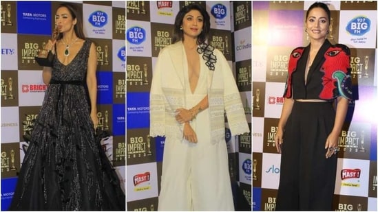 Malaika Arora and Shilpa Shetty make a strong case for plunging necklines, Hina Khan wins the night in black. (Instagram)