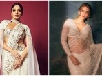 Bhumi Pednekar and Kriti Sanon in ivory sarees. Bhumi Pednekar and Kriti Sanon in ivory sarees.