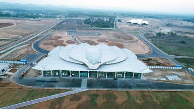 Shivamogga, Feb 26 (ANI): An aerial view of the Shivamogga Airport that will be inaugurated by Prime Minister Narendra Modi on February 27th 2023, on Sunday. (ANI Photo) (ANI) Shivamogga, Feb 26 (ANI): An aerial view of the Shivamogga Airport that will be inaugurated by Prime Minister Narendra Modi on February 27th 2023, on Sunday. (ANI Photo) (ANI)