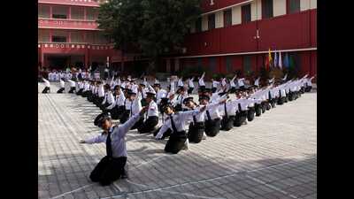 St Agnes’ students performing at PT display. (sourced)